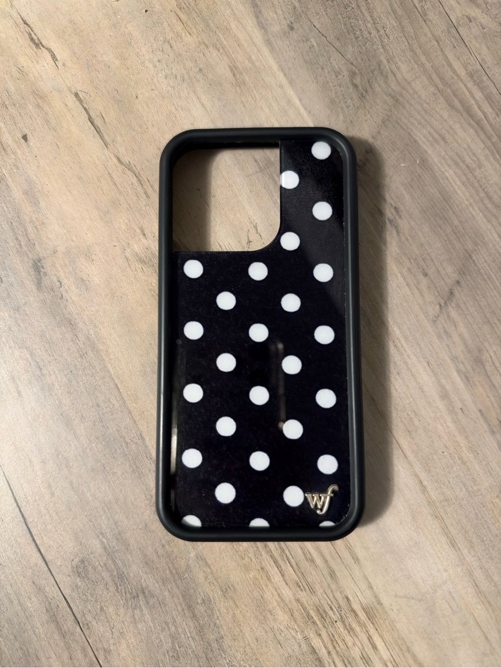 Wildflowers Black Polka Dot Phone Case with White Dots